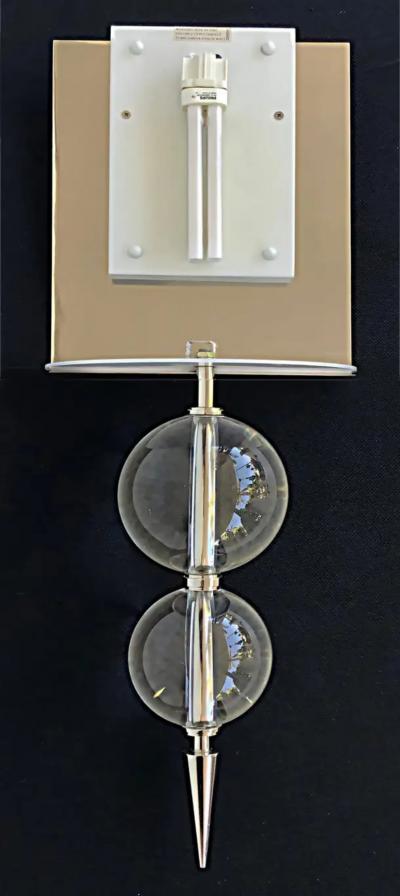 Stainless Steel Glass Ball Wall Sconces with Shades Finials