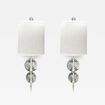 Stainless Steel Glass Ball Wall Sconces with Shades Finials