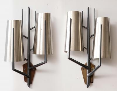 Stainless Steel Sconce in the Manner of Maison Charles France