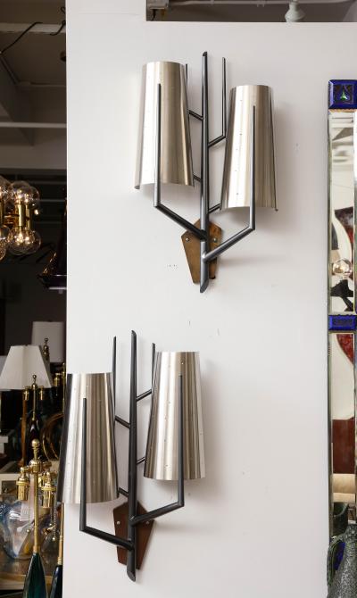 Stainless Steel Sconce in the Manner of Maison Charles France
