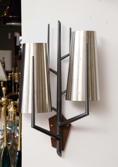 Stainless Steel Sconce in the Manner of Maison Charles France
