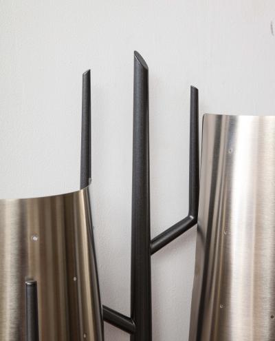 Stainless Steel Sconce in the Manner of Maison Charles France