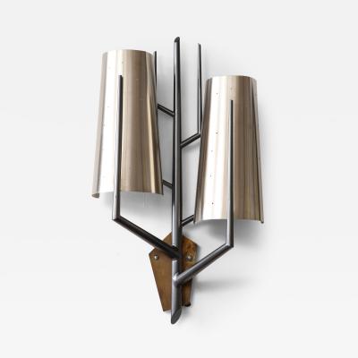 Stainless Steel Sconce in the Manner of Maison Charles France