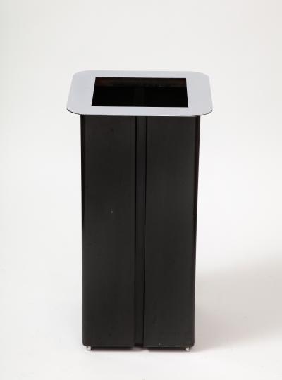 Stainless Steel and Darkened Steel Umbrella Stand Italy c 1960