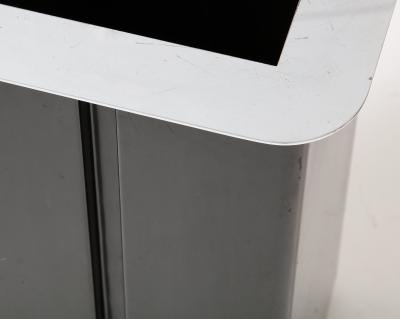 Stainless Steel and Darkened Steel Umbrella Stand Italy c 1960