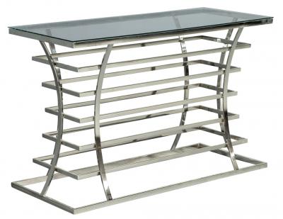 Stainless Steel and Glass Console Table