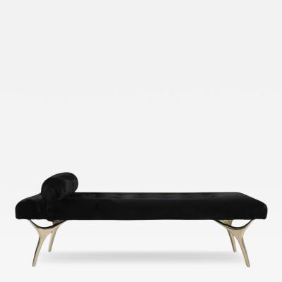 Stamford Modern Crescent Daybed in Polished Brass by Stamford Modern