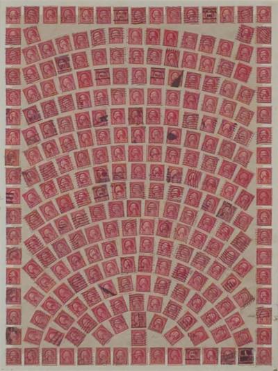 Stamp Art Collage U S A circa 1910