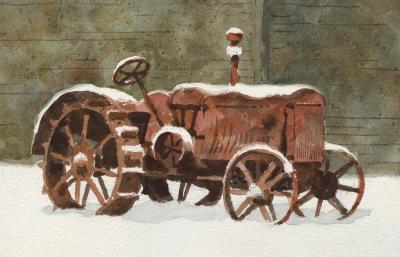 Stan Masters The Old Farmall Tractor Watercolor on Paper