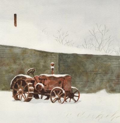 Stan Masters The Old Farmall Tractor Watercolor on Paper