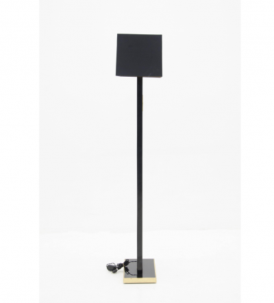Stan Usel Black resin and agates floor lamp by Stan Usel
