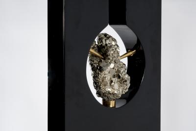 Stan Usel Pair of Table Lamps Black Resin and Pyrite by Stan Usel