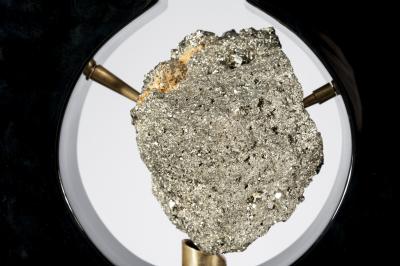 Stan Usel Pair of Table Lamps Black Resin and Pyrite by Stan Usel