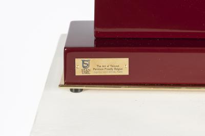 Stan Usel Pair of table lamps in burgundy resin and bronze tribute to Georges Mathieu