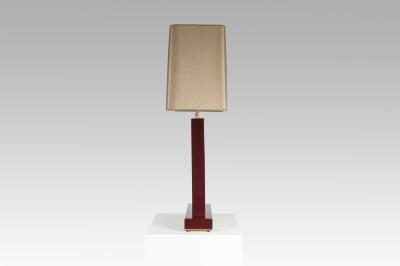 Stan Usel Pair of table lamps in burgundy resin and bronze tribute to Georges Mathieu