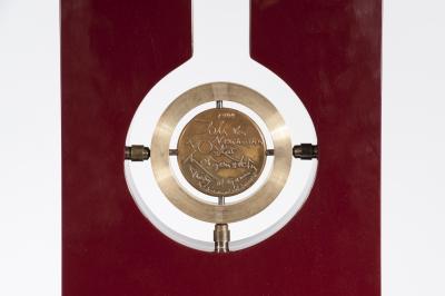 Stan Usel Pair of table lamps in burgundy resin and bronze tribute to Georges Mathieu