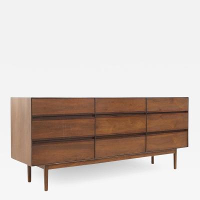 Stanley Mid Century 9 Drawer Lowboy Dresser