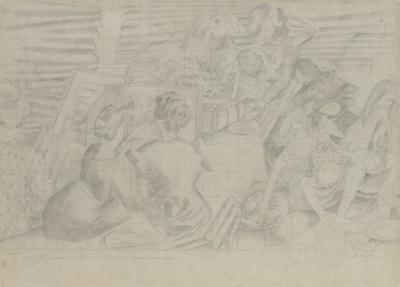 Stanley Spencer Drawing for the Marriage at Cana 1933