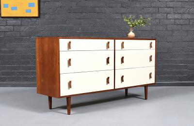 Stanley Young California Modern 6 Drawer Two Tone Lacquered Dresser by Stanley Young