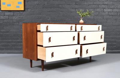 Stanley Young California Modern 6 Drawer Two Tone Lacquered Dresser by Stanley Young