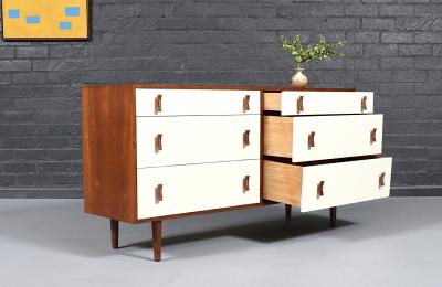 Stanley Young California Modern 6 Drawer Two Tone Lacquered Dresser by Stanley Young