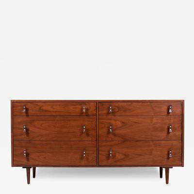 Stanley Young California Modern 6 Drawer Walnut Dresser by Stanley Young