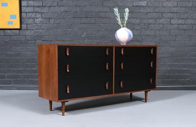 Stanley Young California Modern Two Tone Black Lacquered Dresser by Stanley Young