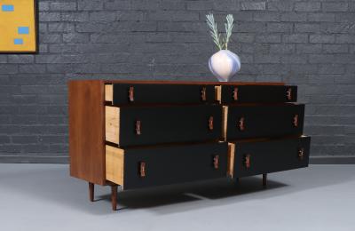 Stanley Young California Modern Two Tone Black Lacquered Dresser by Stanley Young
