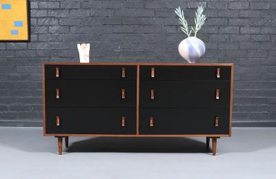 Stanley Young California Modern Two Tone Black Lacquered Dresser by Stanley Young