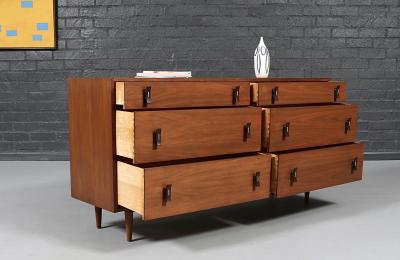 Stanley Young Stanley Young Walnut 6 Drawer Dresser for Glenn of California