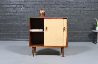 Stanley Young Stanley Young Walnut Grasscloth Credenza for Glenn of California