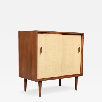 Stanley Young Stanley Young Walnut Grasscloth Credenza for Glenn of California