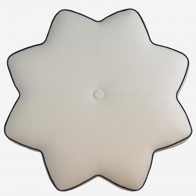 Star Ottoman in Ivory Velvet