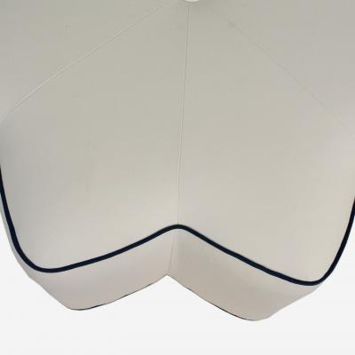 Star Ottoman in Ivory Velvet