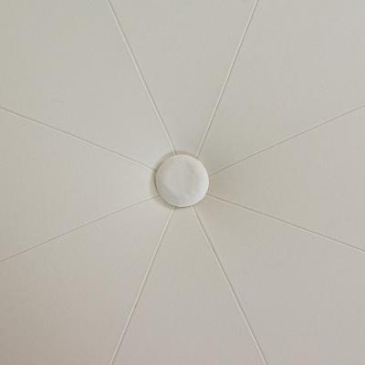 Star Ottoman in Ivory Velvet