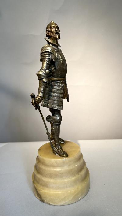 Statuette of Don Quixote in bronze and alabaster Spain circa 1900