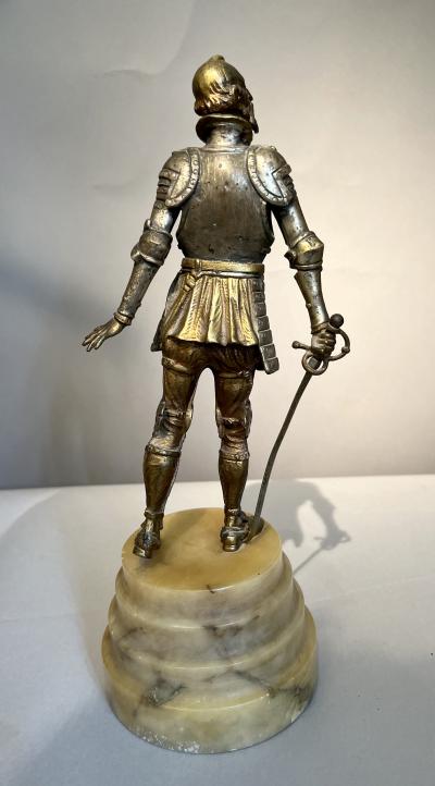 Statuette of Don Quixote in bronze and alabaster Spain circa 1900
