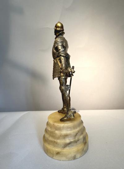 Statuette of Don Quixote in bronze and alabaster Spain circa 1900