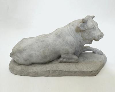 Statuette of a reclining cow studio plaster cast France circa 1880
