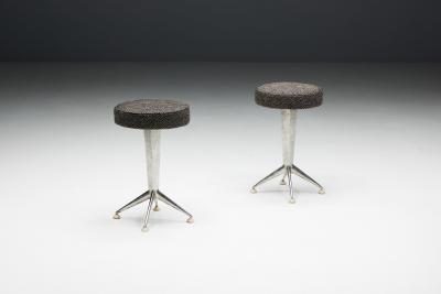 Steel Art Deco Bar Stools Belgium 1950s