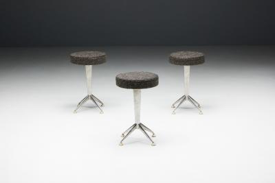 Steel Art Deco Bar Stools Belgium 1950s