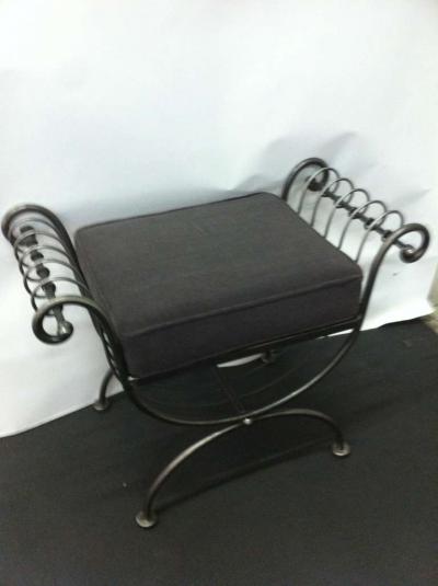 Steel Italian Hollywood Regency Stool