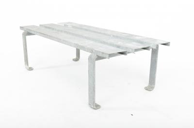 Steel Slatted Industrial Bench 20th C