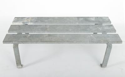 Steel Slatted Industrial Bench 20th C