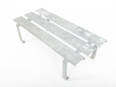 Steel Slatted Industrial Bench 20th C