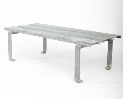 Steel Slatted Industrial Bench 20th C