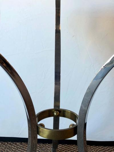 Steel and Bronze Jansen Claw Foot Bouilliotte or End Table with a Marble Top