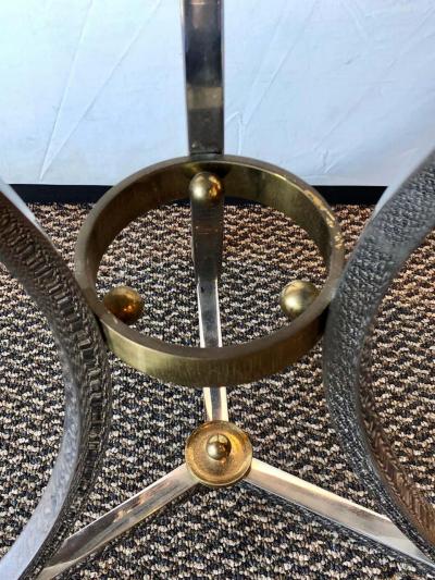 Steel and Bronze Jansen Claw Foot Bouilliotte or End Table with a Marble Top