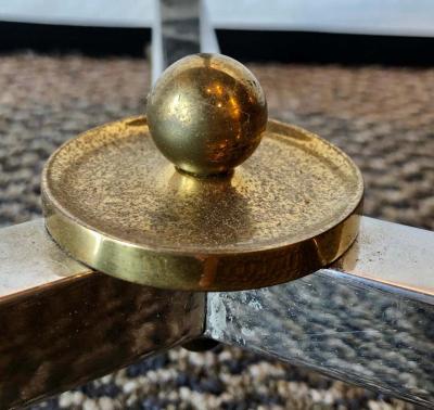 Steel and Bronze Jansen Claw Foot Bouilliotte or End Table with a Marble Top