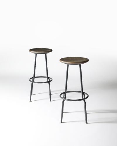 Steel and Brushed Aluminum Stool United States 20th C